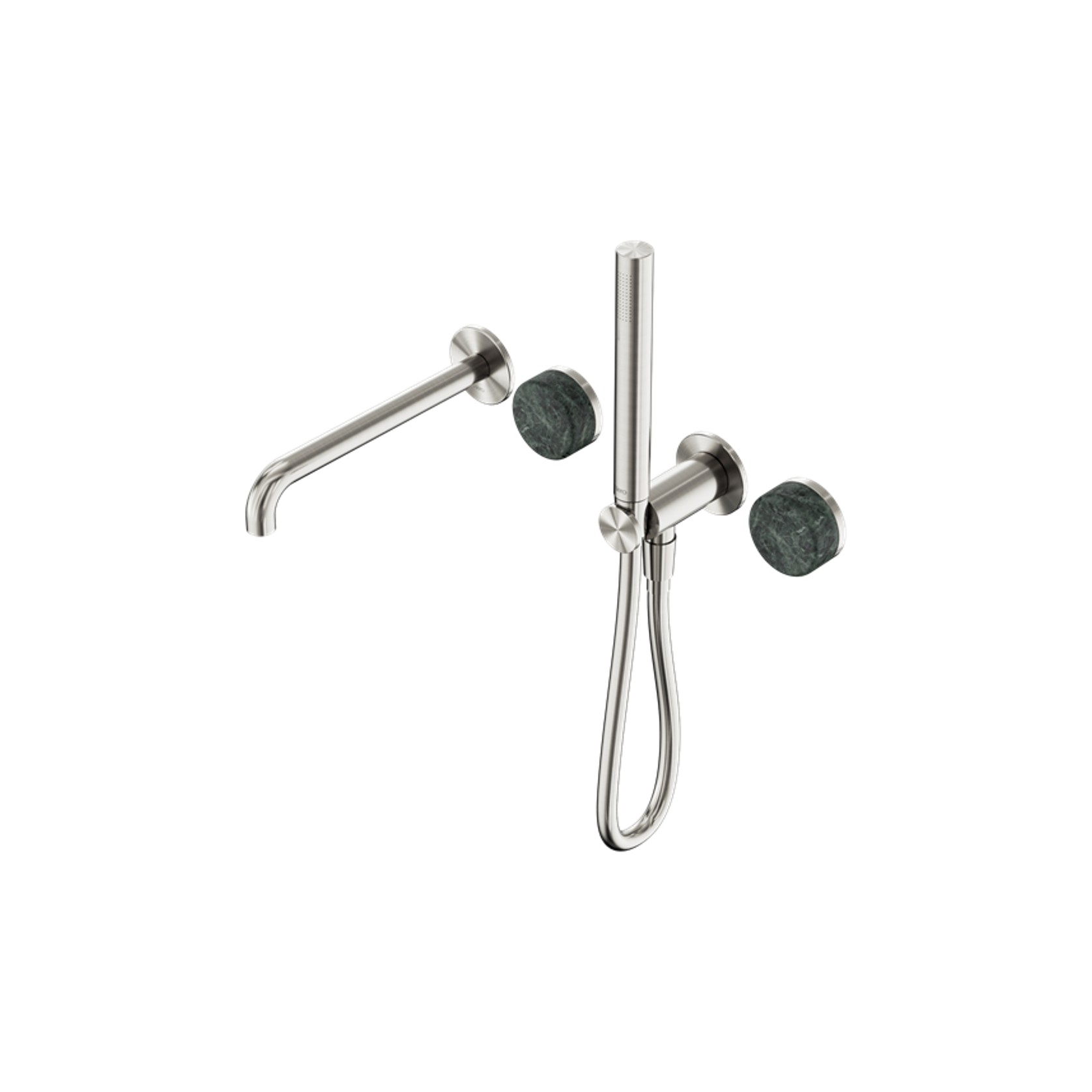Serenity Shower System Spout Verde Alpi Handle And Slim Shower Brushed Nickel gallery detail image