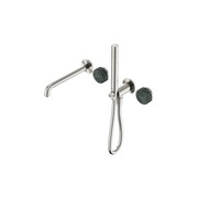 Serenity Shower System Spout Verde Alpi Handle And Slim Shower Brushed Nickel gallery detail image