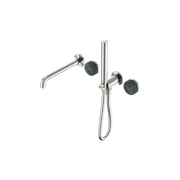 Serenity Shower System Spout Verde Alpi Handle And Slim Shower Brushed Nickel gallery detail image