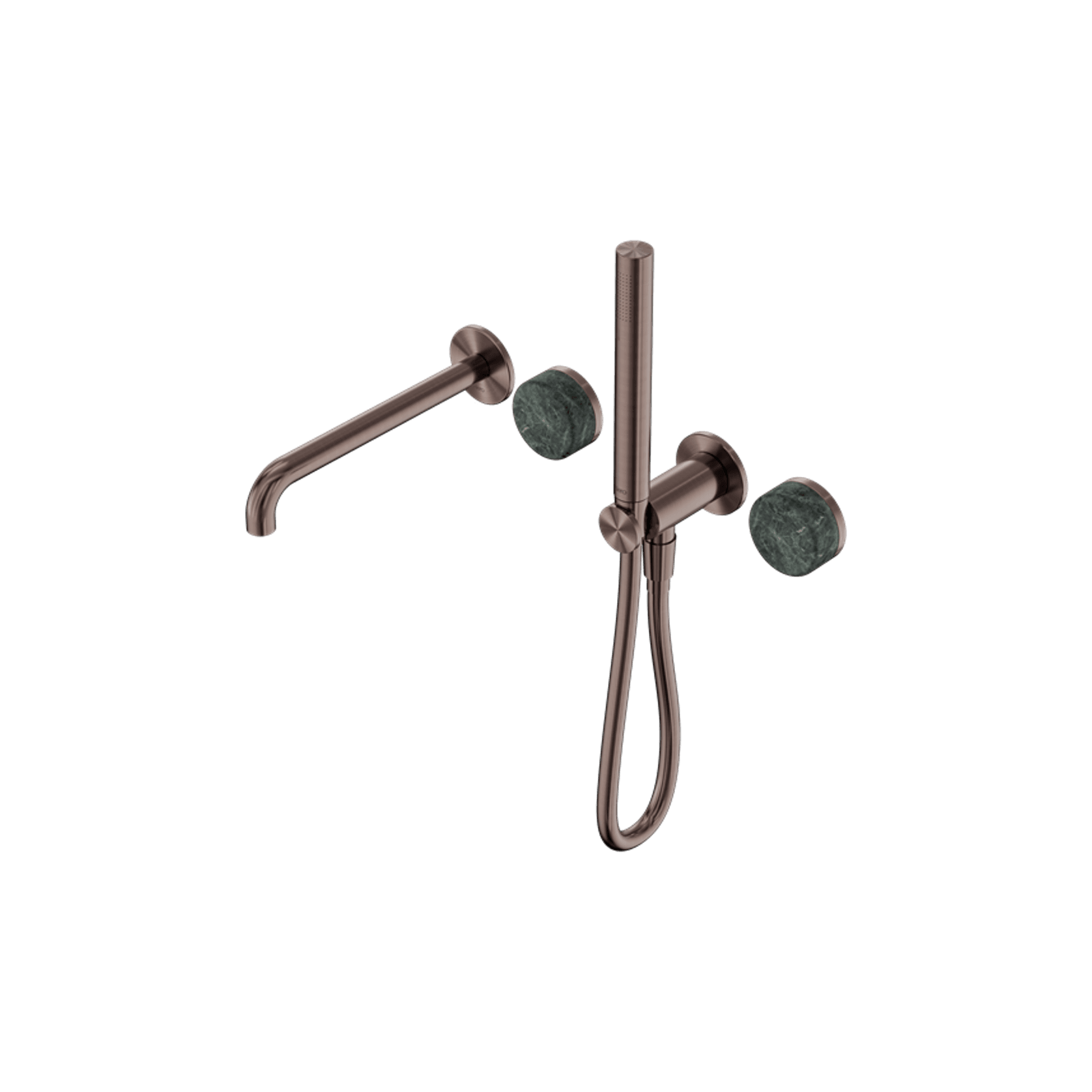 Serenity Shower System Spout Verde Alpi Handle And Slim Shower Brushed Bronze gallery detail image