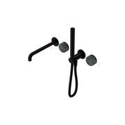 Serenity Shower System Spout Verde Alpi Handle And Slim Shower Matte Black gallery detail image