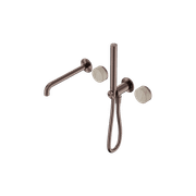 Serenity Shower System Spout Rome Travertine Handle And Slim Shower Brushed Bronze gallery detail image