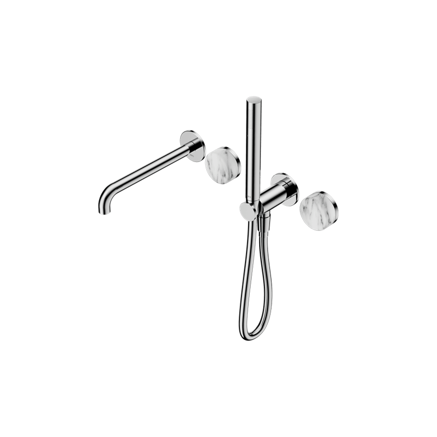 Serenity Shower System Spout Arabescato Corchia Handle And Slim Shower Chrome gallery detail image