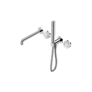 Serenity Shower System Spout Arabescato Corchia Handle And Slim Shower Chrome gallery detail image