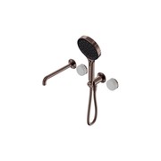 Serenity Shower System Spout Carrara Handle And Serenity Hand Shower Brushed Bronze gallery detail image