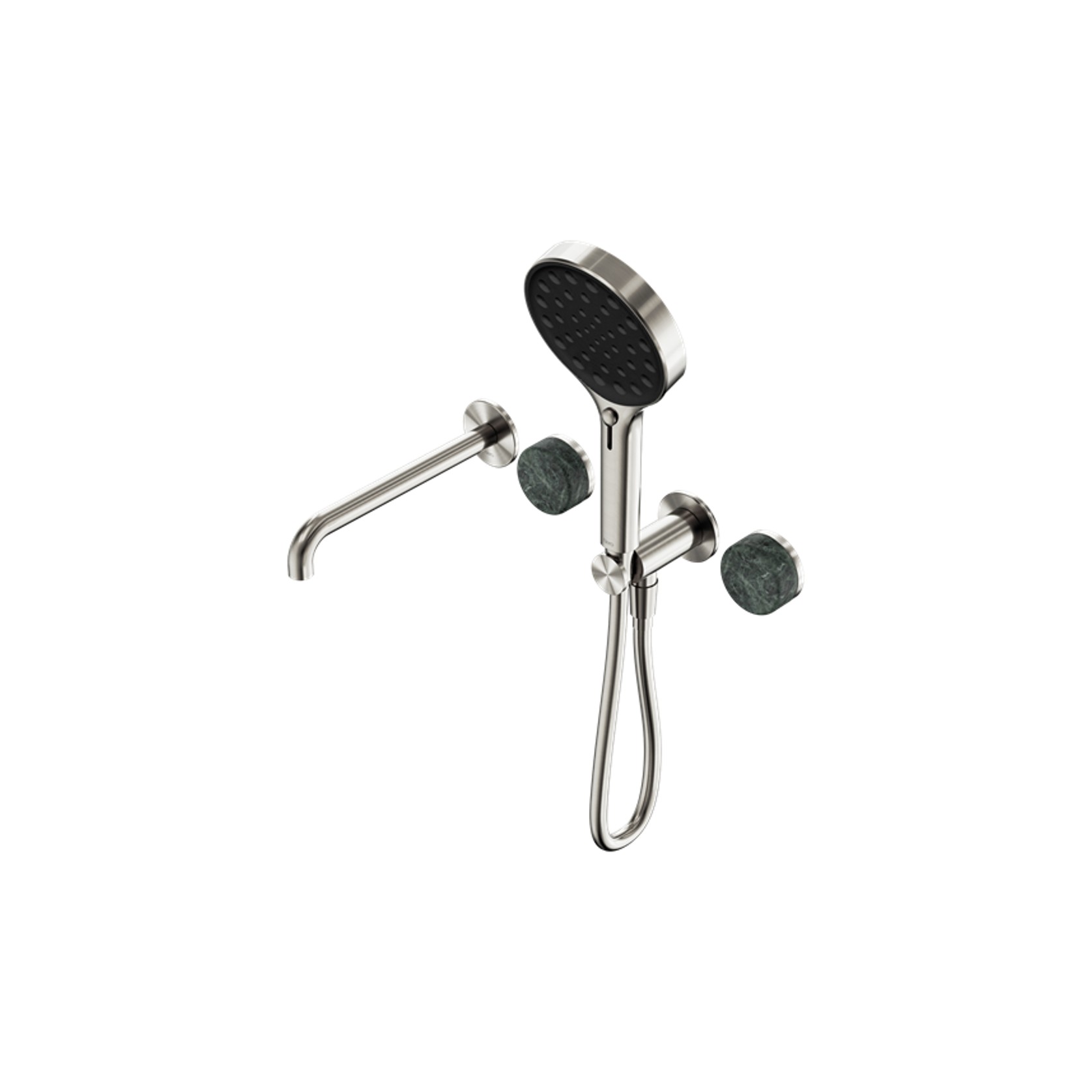 Serenity Shower System Spout Verde Alpi Handle And Serenity Hand Shower Brushed Nickel gallery detail image