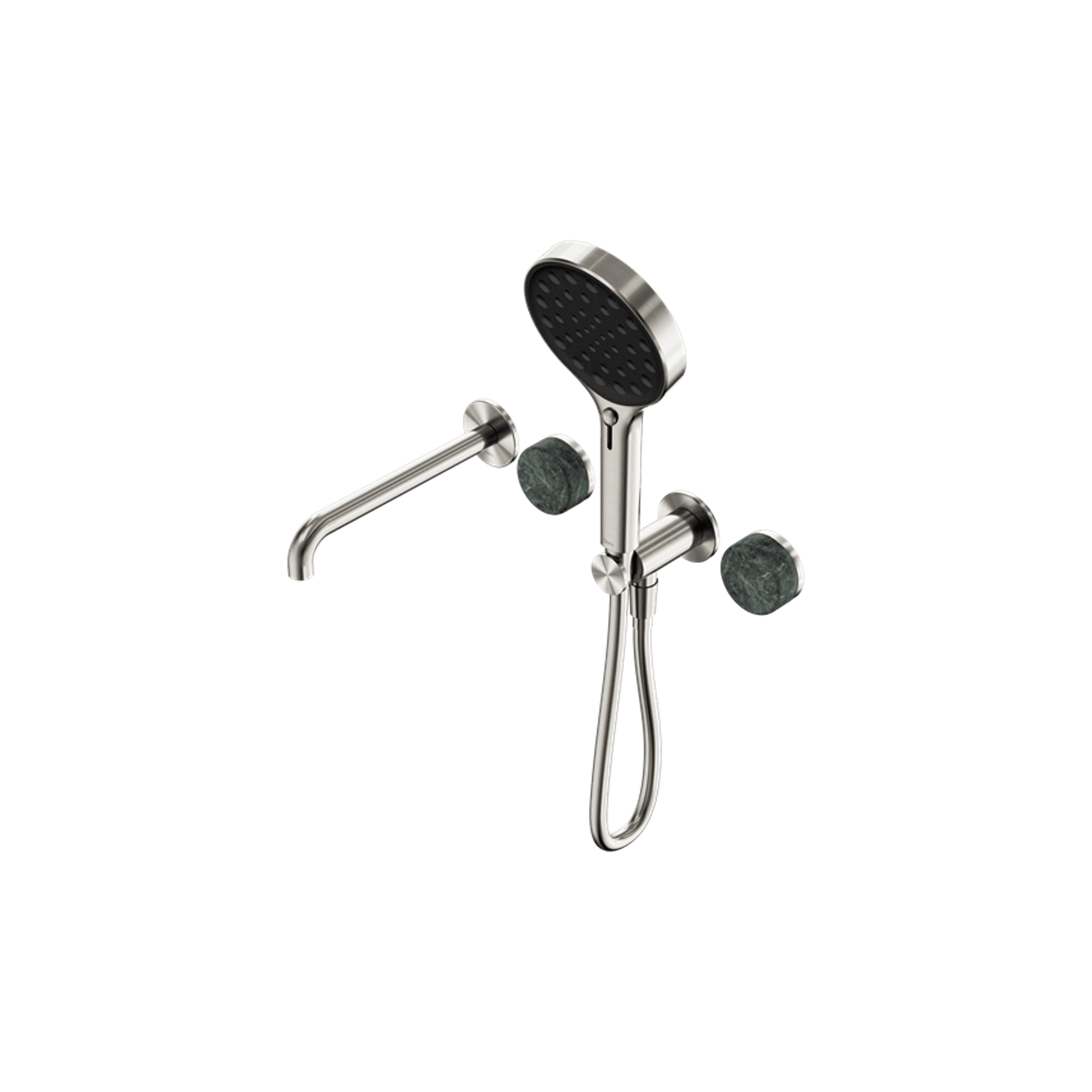 Serenity Shower System Spout Verde Alpi Handle And Serenity Hand Shower Brushed Nickel gallery detail image