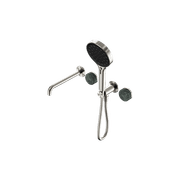 Serenity Shower System Spout Verde Alpi Handle And Serenity Hand Shower Brushed Nickel gallery detail image