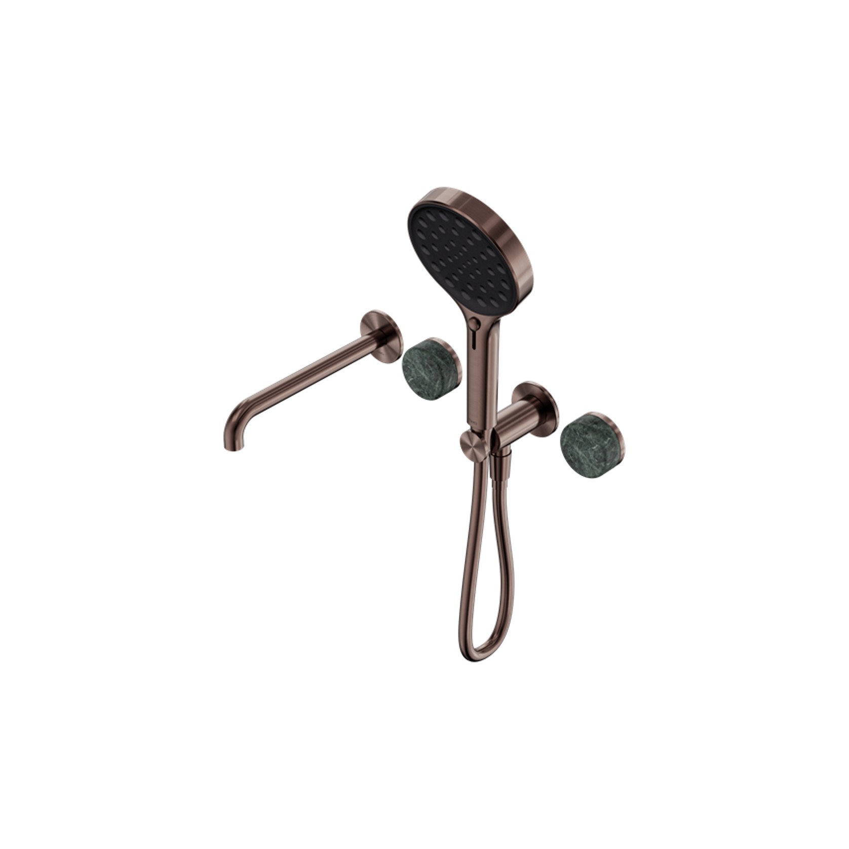 Serenity Shower System Spout Verde Alpi Handle And Serenity Hand Shower Brushed Bronze gallery detail image