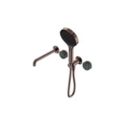Serenity Shower System Spout Verde Alpi Handle And Serenity Hand Shower Brushed Bronze gallery detail image