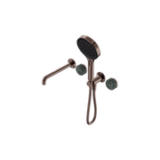 Serenity Shower System Spout Verde Alpi Handle And Serenity Hand Shower Brushed Bronze gallery detail image