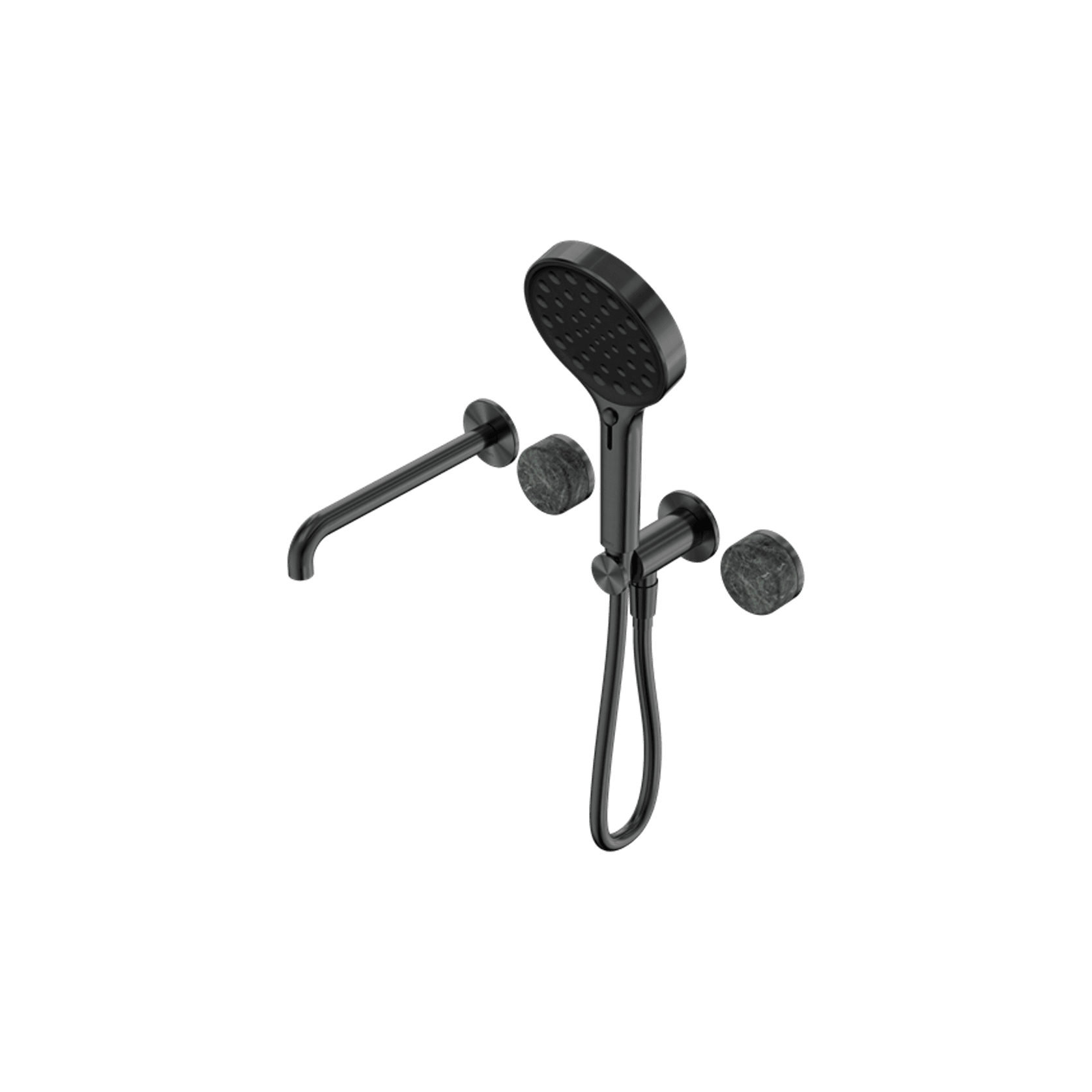 Serenity Shower System Spout Verde Alpi Handle And Serenity Hand Shower Gun Metal gallery detail image