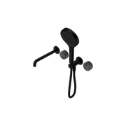 Serenity Shower System Spout Verde Alpi Handle And Serenity Hand Shower Matte Black gallery detail image