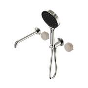 Serenity Shower System Spout Rome Travertine Handle And Serenity Hand Shower Brushed Nickel gallery detail image