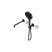 Serenity Shower System Spout Arabescato Corchia Handle And Serenity Hand Shower Gun Metal gallery detail image