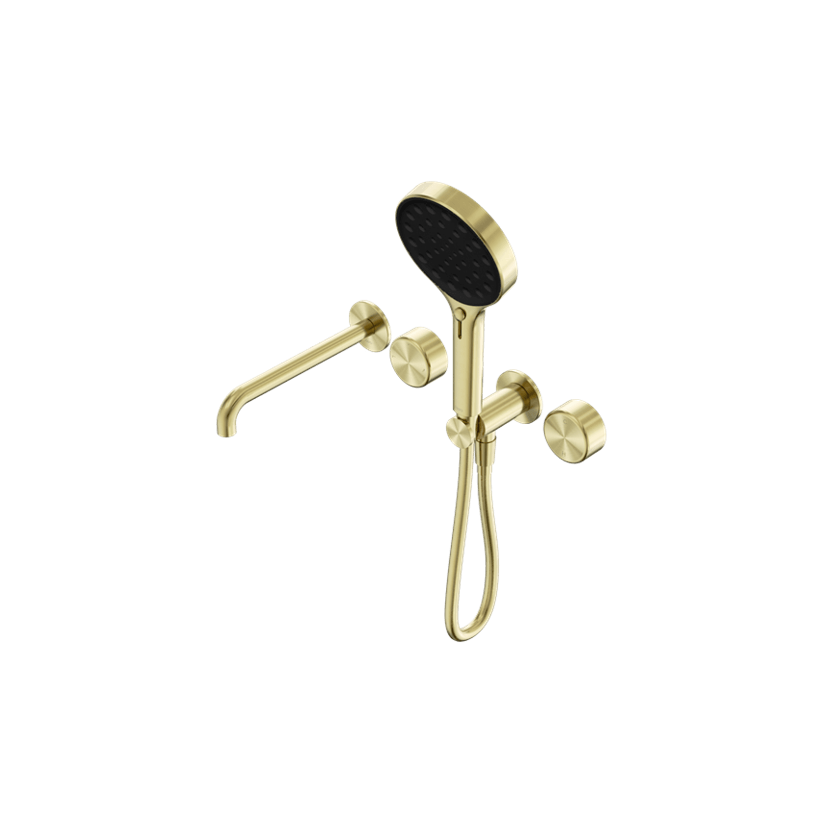 Serenity Shower System Spout Metal Handle And Serenity Hand Shower Brushed Gold gallery detail image