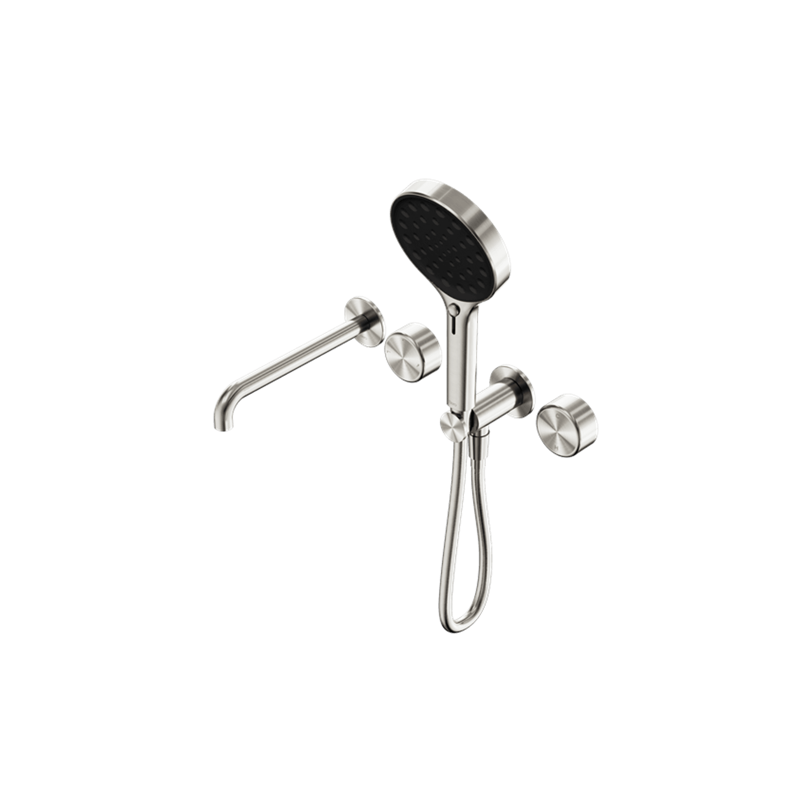 Serenity Shower System Spout Metal Handle And Serenity Hand Shower Brushed Nickel gallery detail image