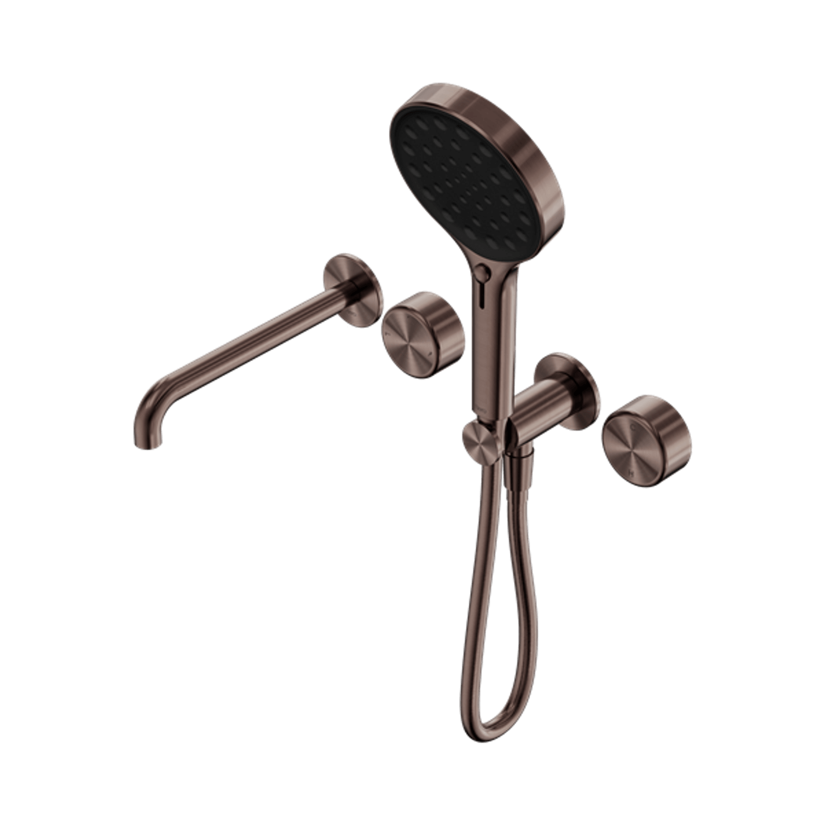 Serenity Shower System Spout Metal Handle And Serenity Hand Shower Brushed Bronze gallery detail image