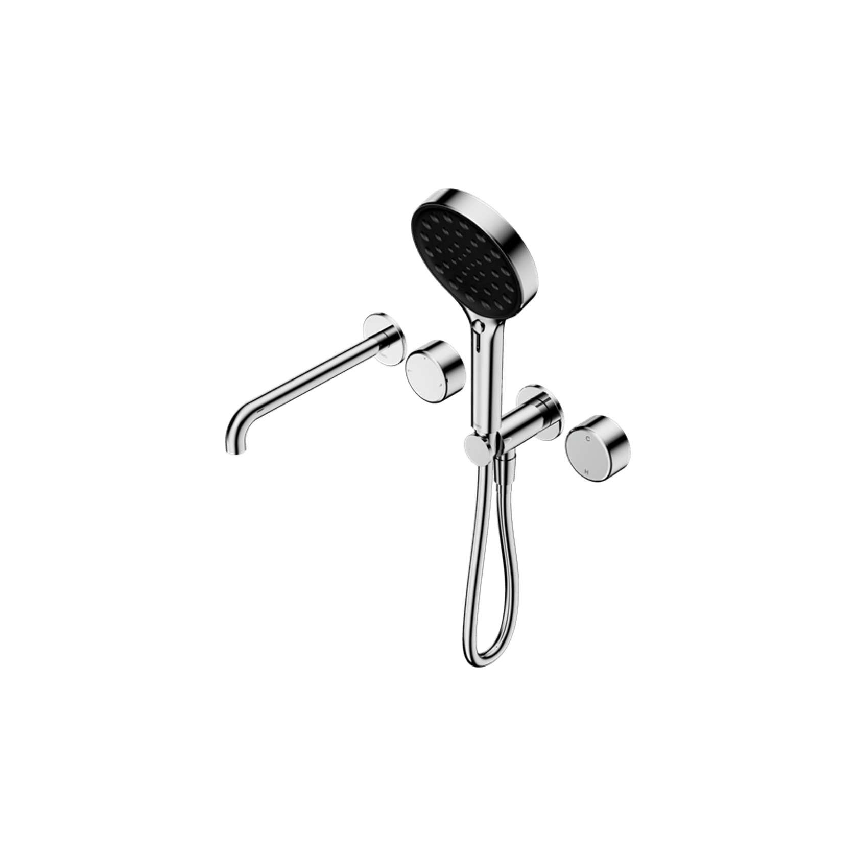 Serenity Shower System Spout Metal Handle And Serenity Hand Shower Chrome gallery detail image