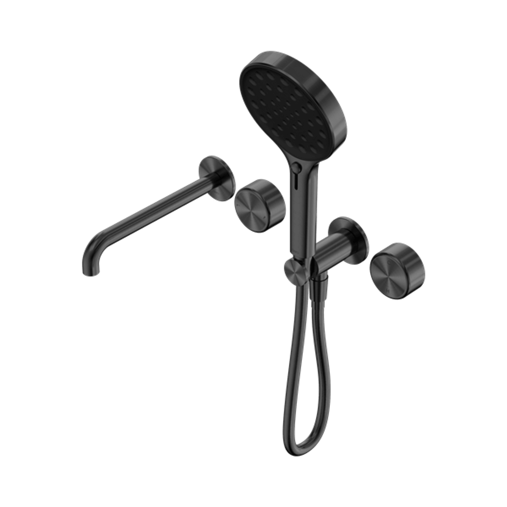 Serenity Shower System Spout Metal Handle And Serenity Hand Shower Gun Metal gallery detail image