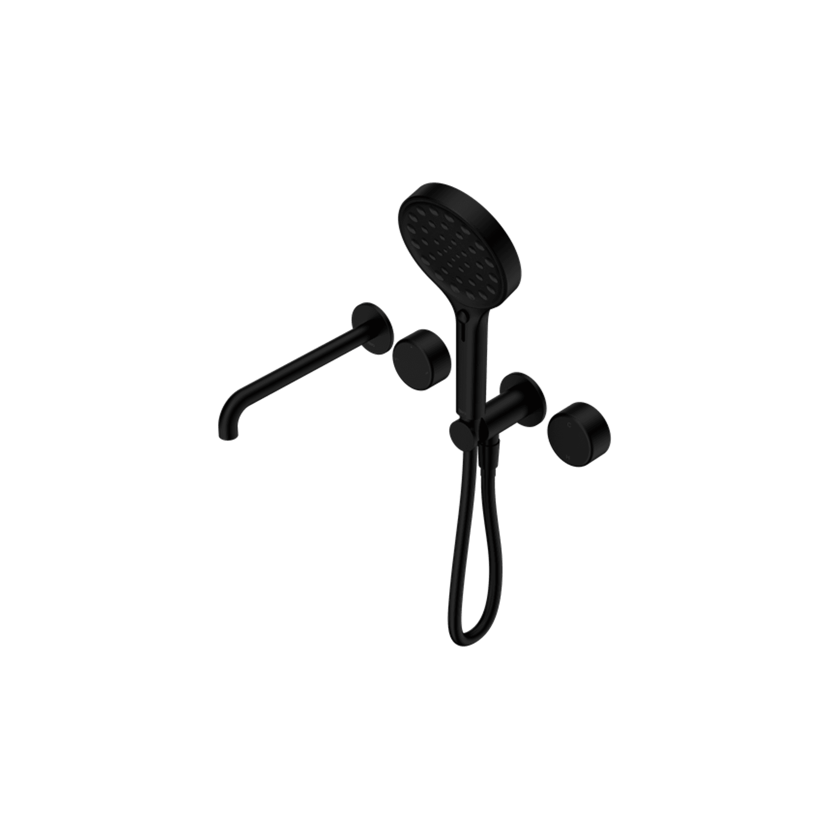 Serenity Shower System Spout Metal Handle And Serenity Hand Shower Matte Black gallery detail image