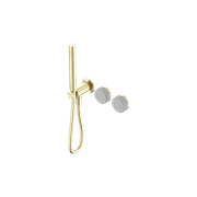 Serenity Shower System Carrara Handle And Slim Shower Brushed Gold gallery detail image