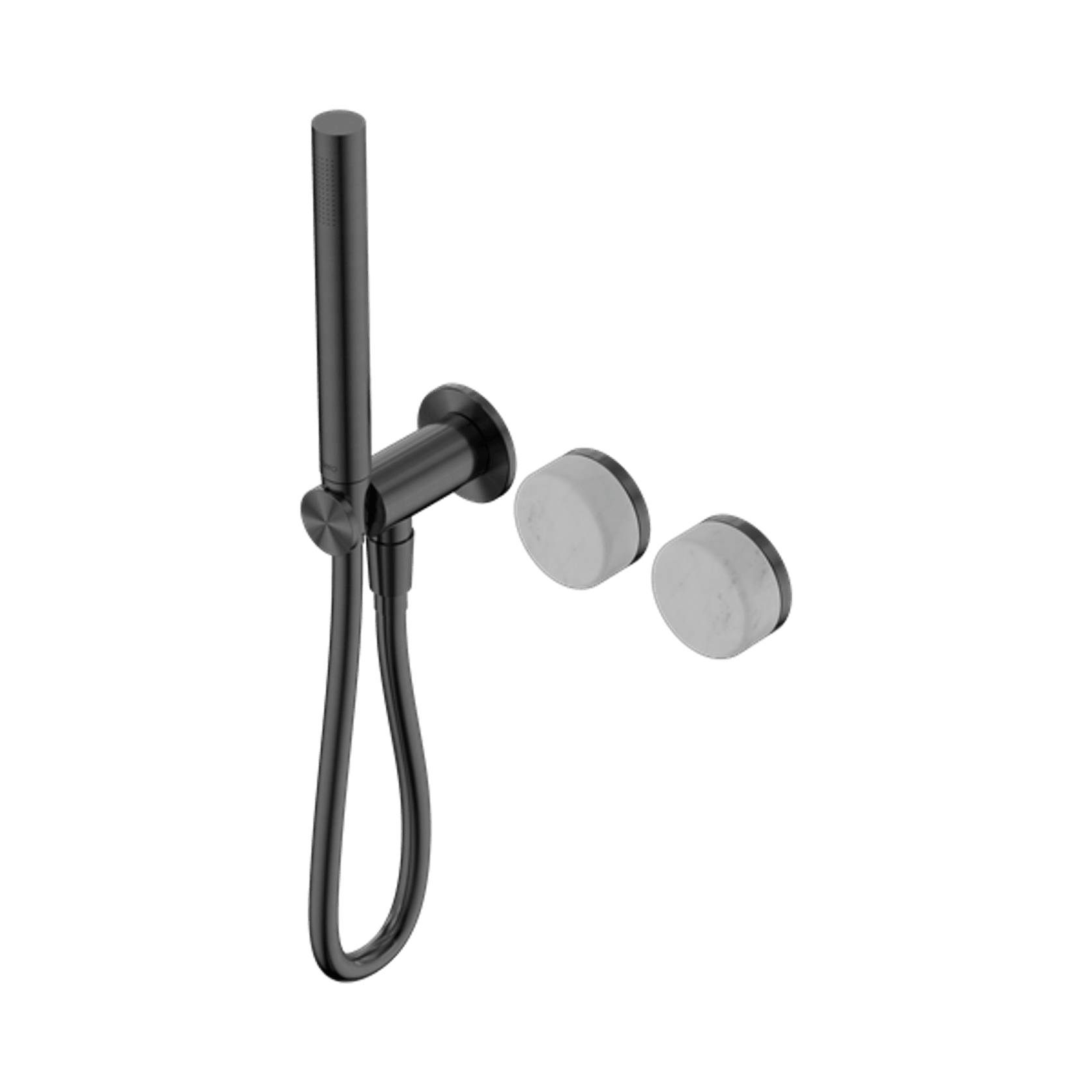 Serenity Shower System Carrara Handle And Slim Shower Gun Metal gallery detail image