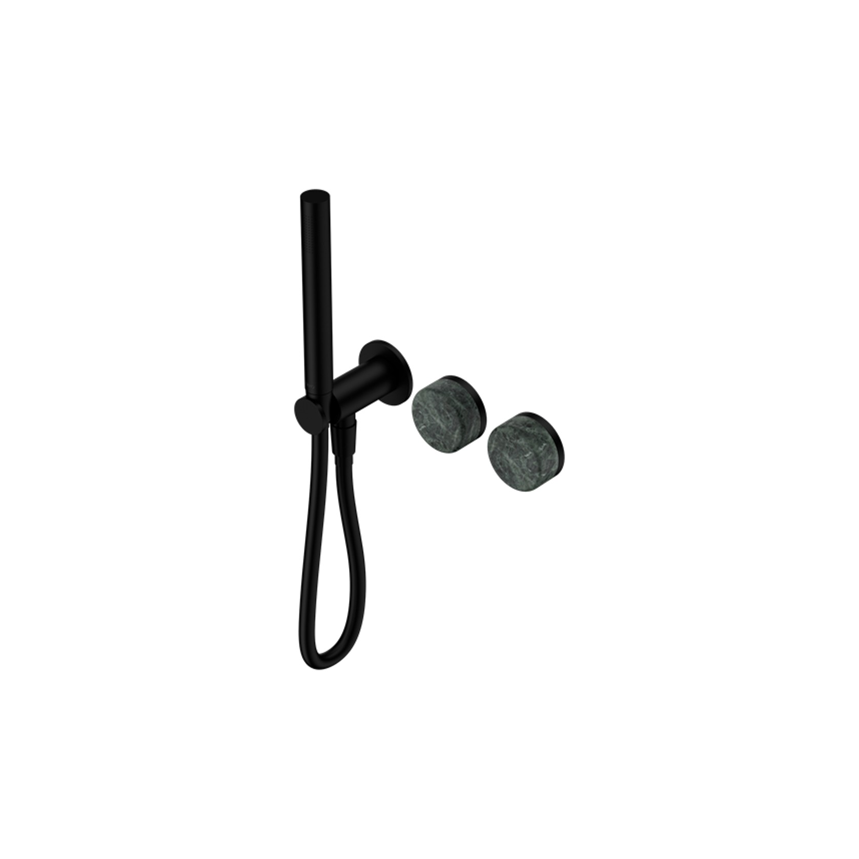 Serenity Shower System Verde Alpi Handle And Slim Shower Matte Black gallery detail image