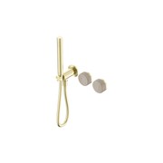 Serenity Shower System Rome Travertine Handle And Slim Shower Brushed Gold gallery detail image