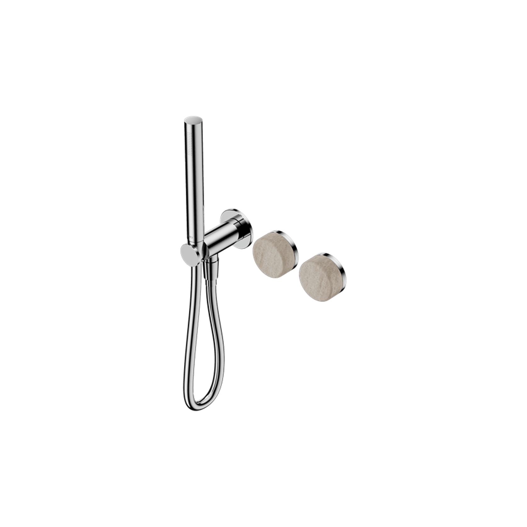 Serenity Shower System Rome Travertine Handle And Slim Shower Chrome gallery detail image