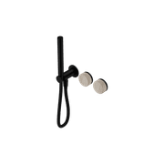 Serenity Shower System Rome Travertine Handle And Slim Shower Matte Black gallery detail image