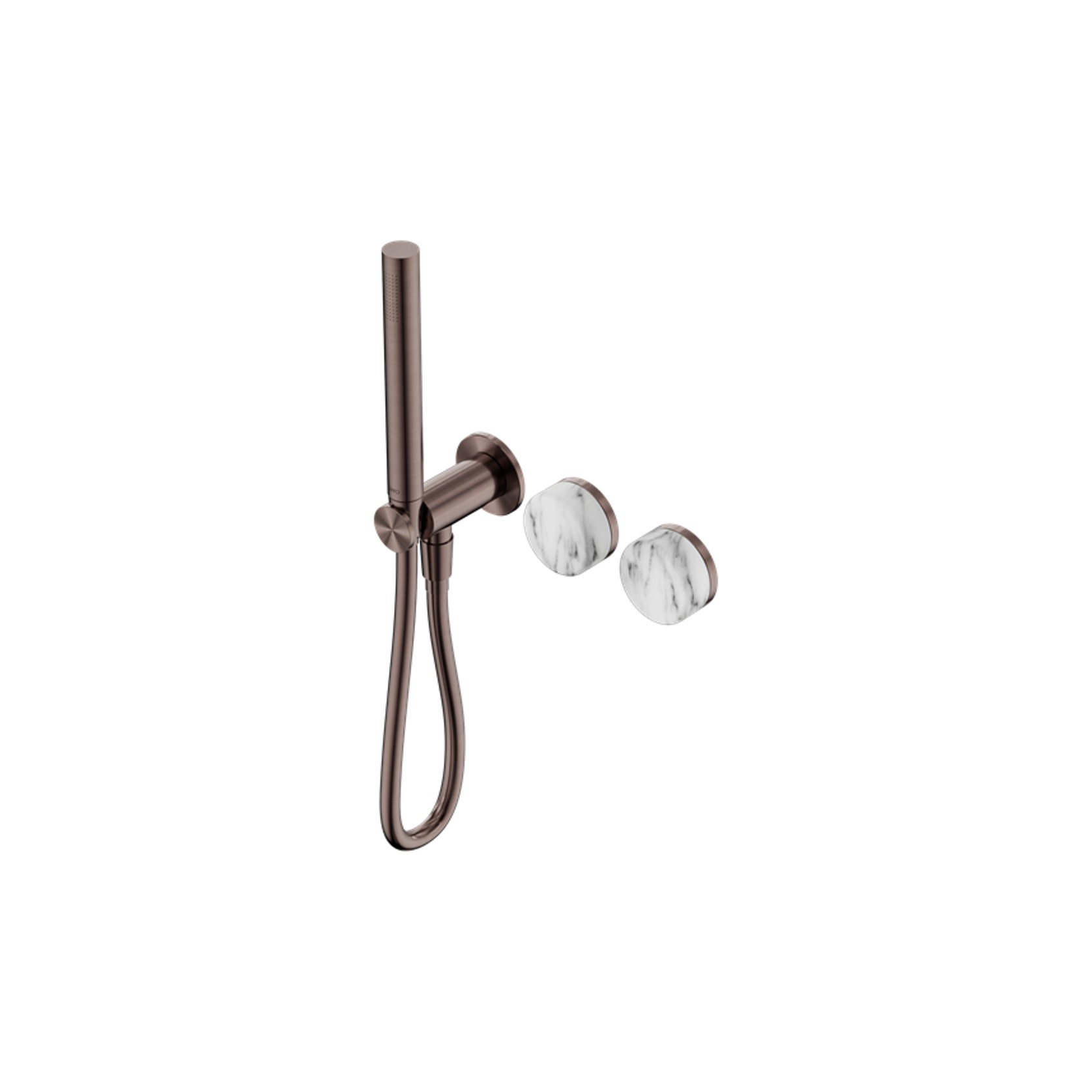 Serenity Shower System Arabescato Corchia Handle And Slim Shower Brushed Bronze gallery detail image