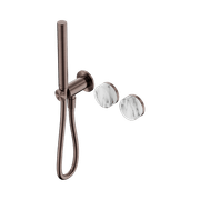 Serenity Shower System Arabescato Corchia Handle And Slim Shower Brushed Bronze gallery detail image