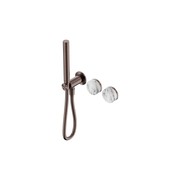 Serenity Shower System Arabescato Corchia Handle And Slim Shower Brushed Bronze gallery detail image