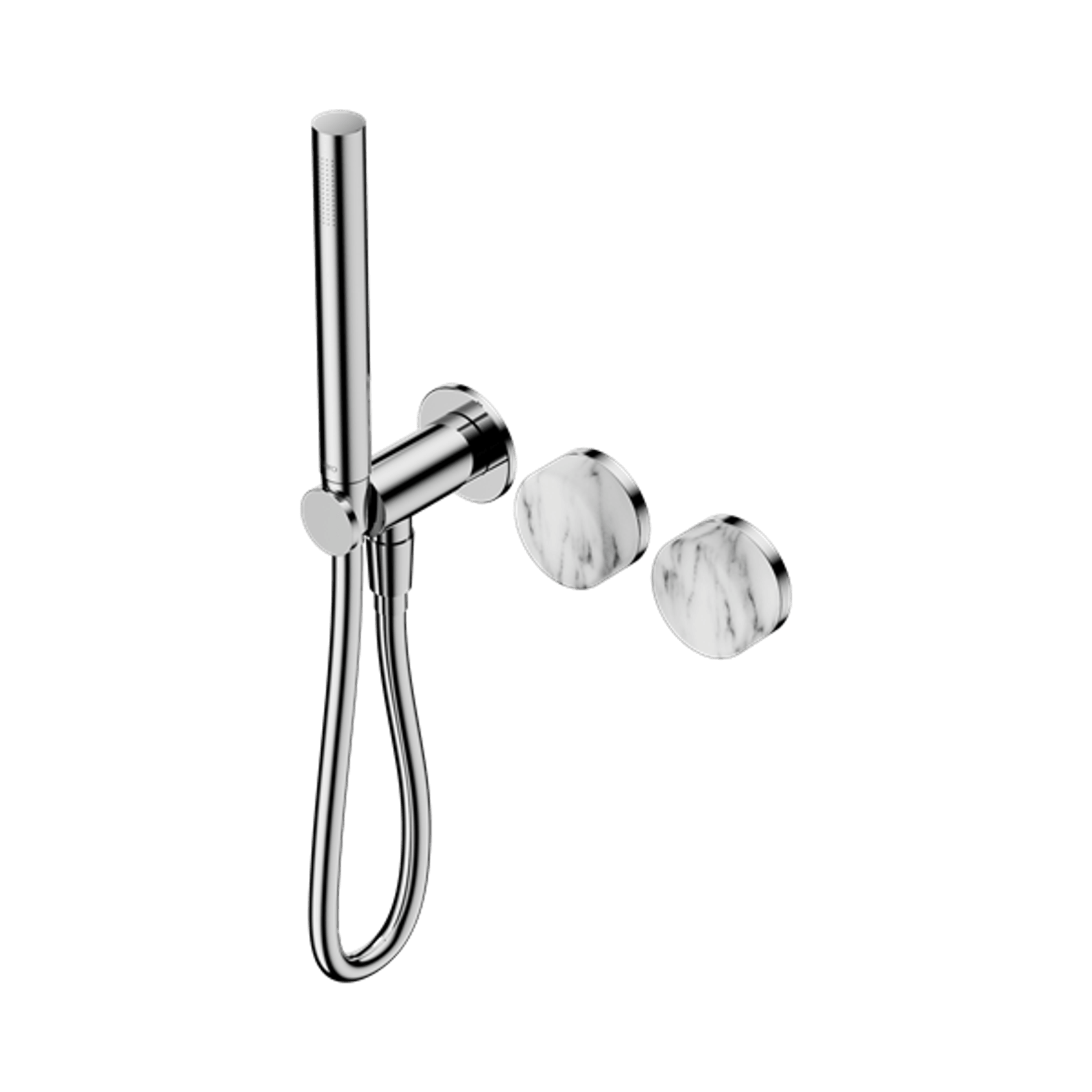 Serenity Shower System Arabescato Corchia Handle And Slim Shower Chrome gallery detail image