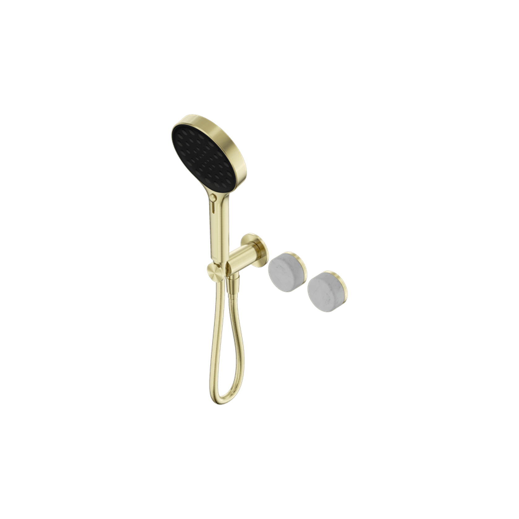 Serenity Shower System Carrara Handle And Serenity Hand Shower Brushed Gold gallery detail image