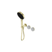 Serenity Shower System Carrara Handle And Serenity Hand Shower Brushed Gold gallery detail image