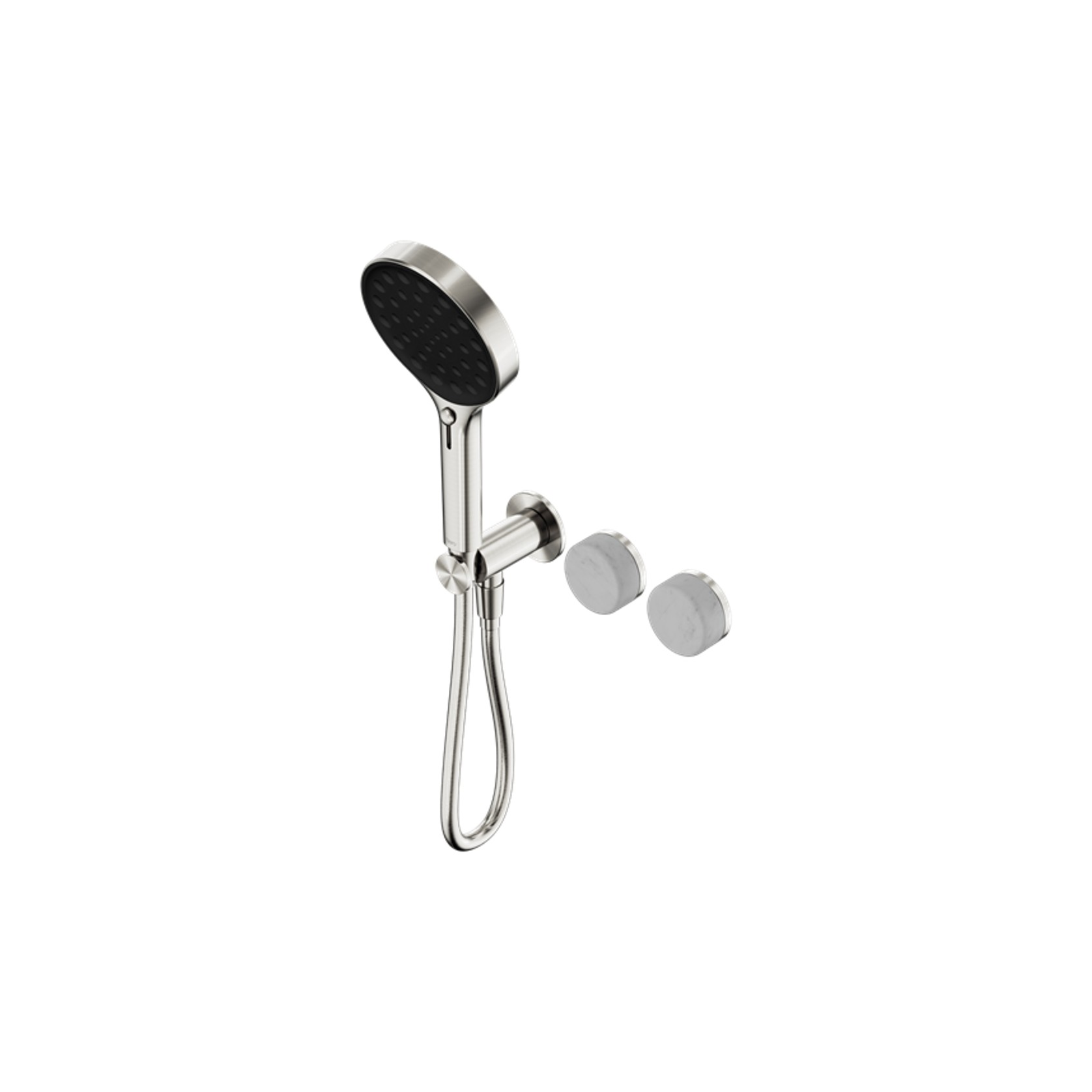Serenity Shower System Carrara Handle And Serenity Hand Shower Brushed Nickel gallery detail image