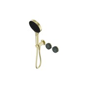 Serenity Shower System Verde Alpi Handle And Serenity Hand Shower Brushed Gold gallery detail image