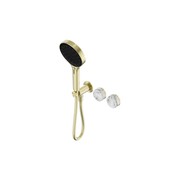 Serenity Shower System Arabescato Corchia Handle And Serenity Hand Shower Brushed Gold gallery detail image