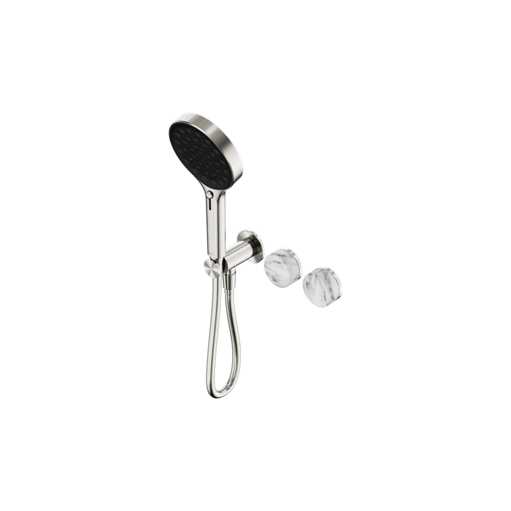 Serenity Shower System Arabescato Corchia Handle And Serenity Hand Shower Brushed Nickel gallery detail image