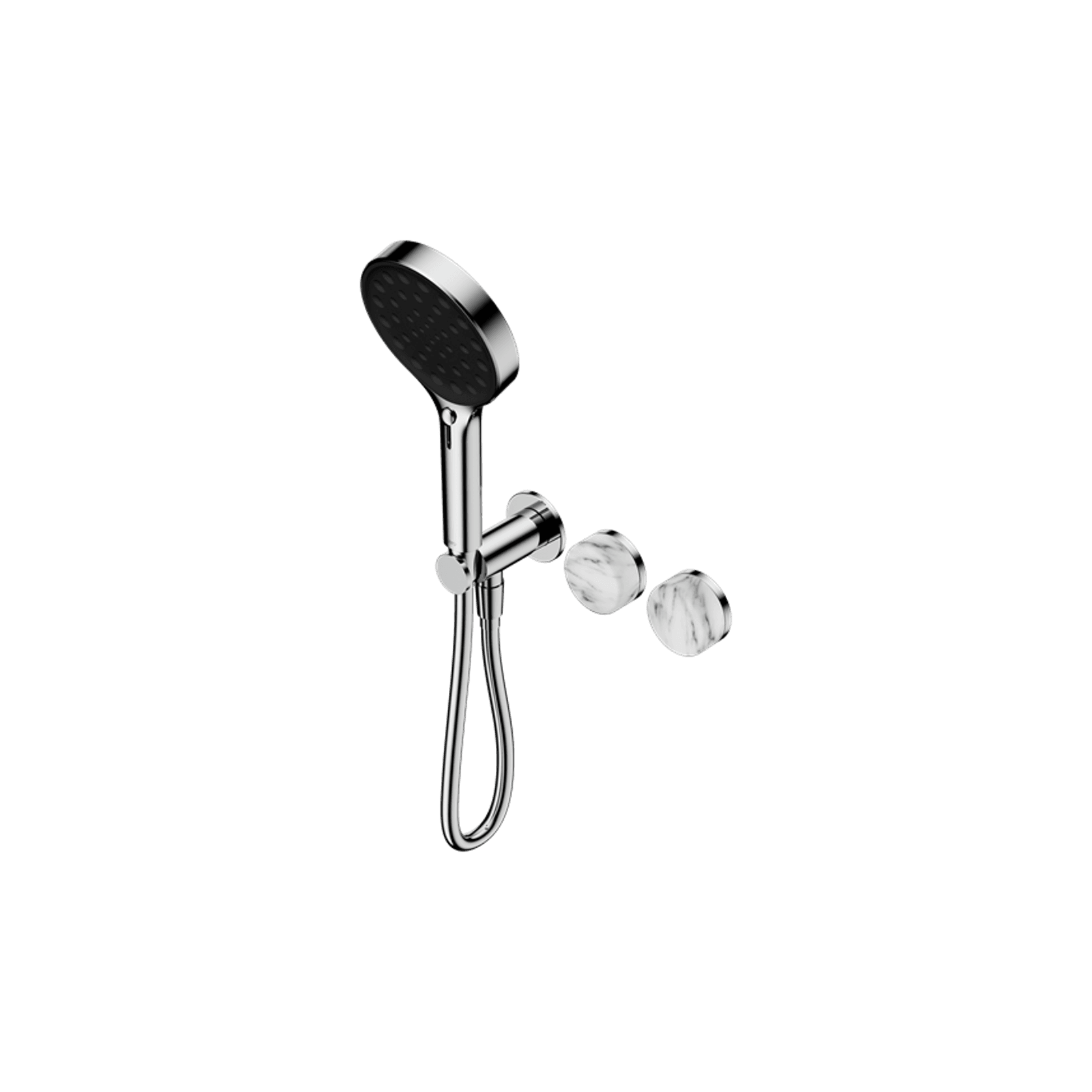 Serenity Shower System Arabescato Corchia Handle And Serenity Hand Shower Chrome gallery detail image