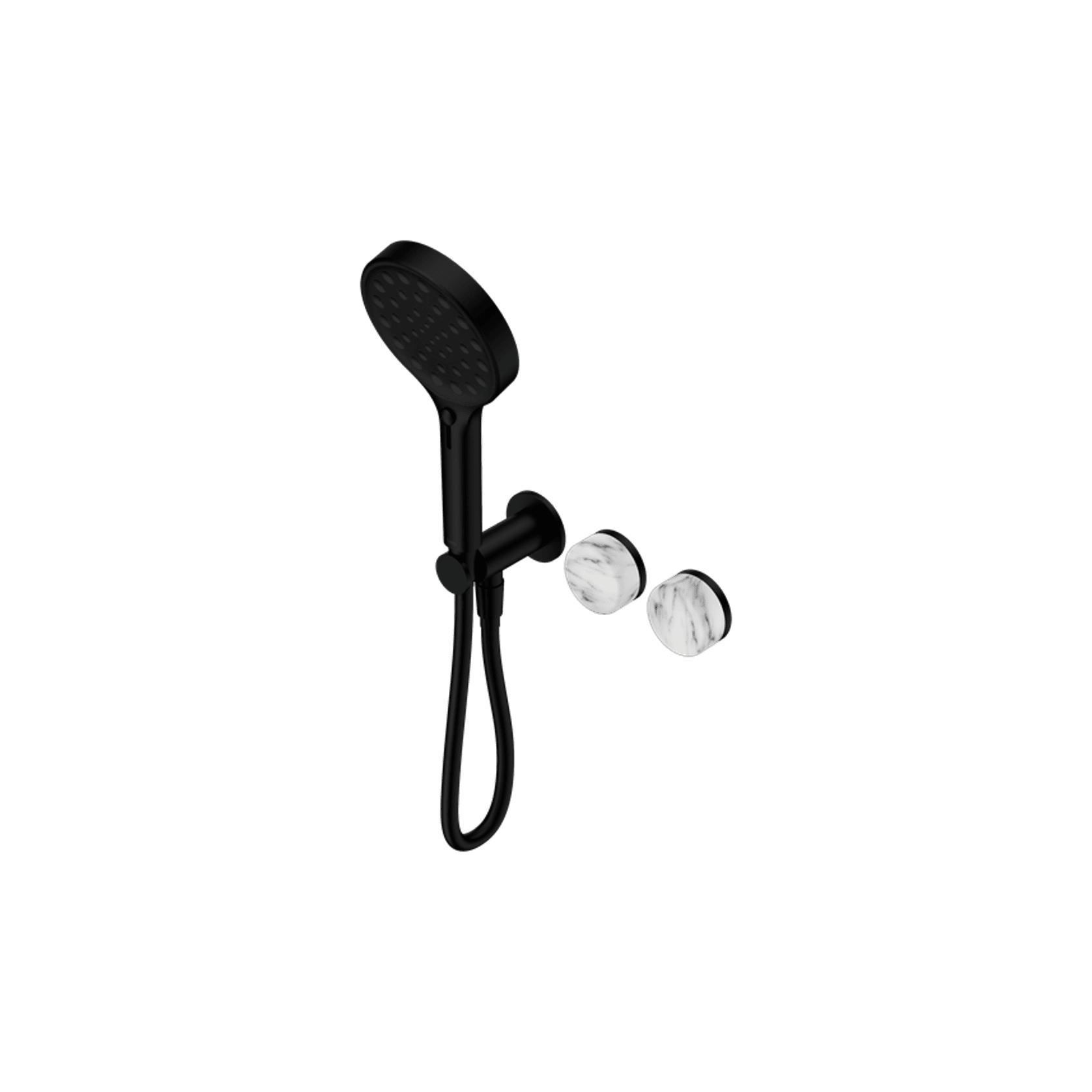 Serenity Shower System Arabescato Corchia Handle And Serenity Hand Shower Matte Black gallery detail image