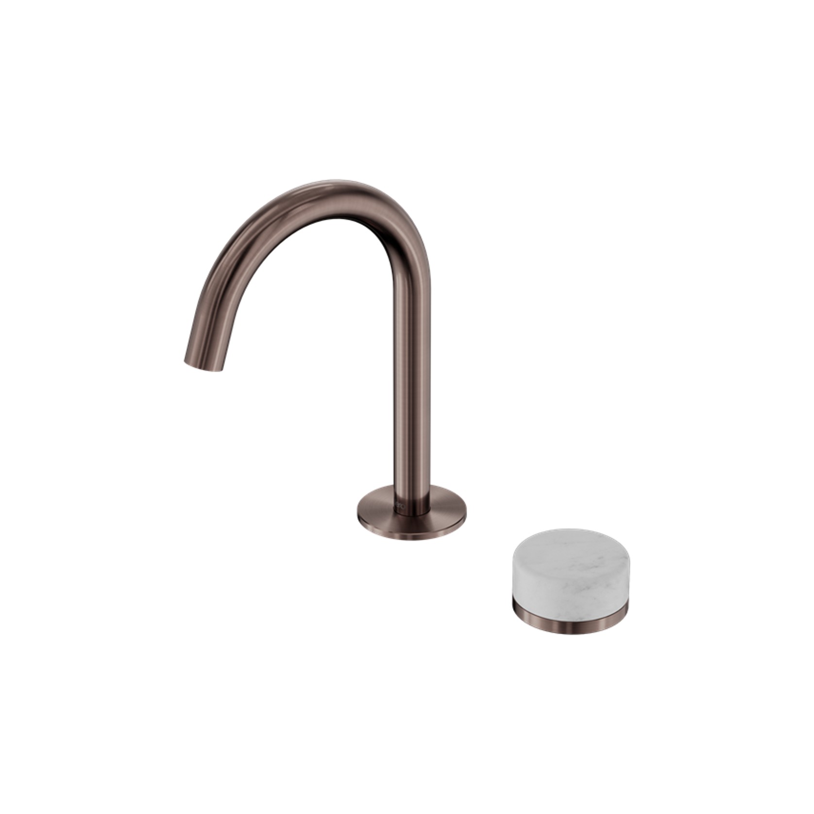 Serenity Basin Mixer Arc Spout Carrara Handle Brushed Bronze gallery detail image