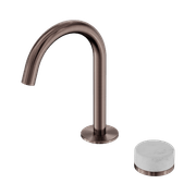 Serenity Basin Mixer Arc Spout Carrara Handle Brushed Bronze gallery detail image