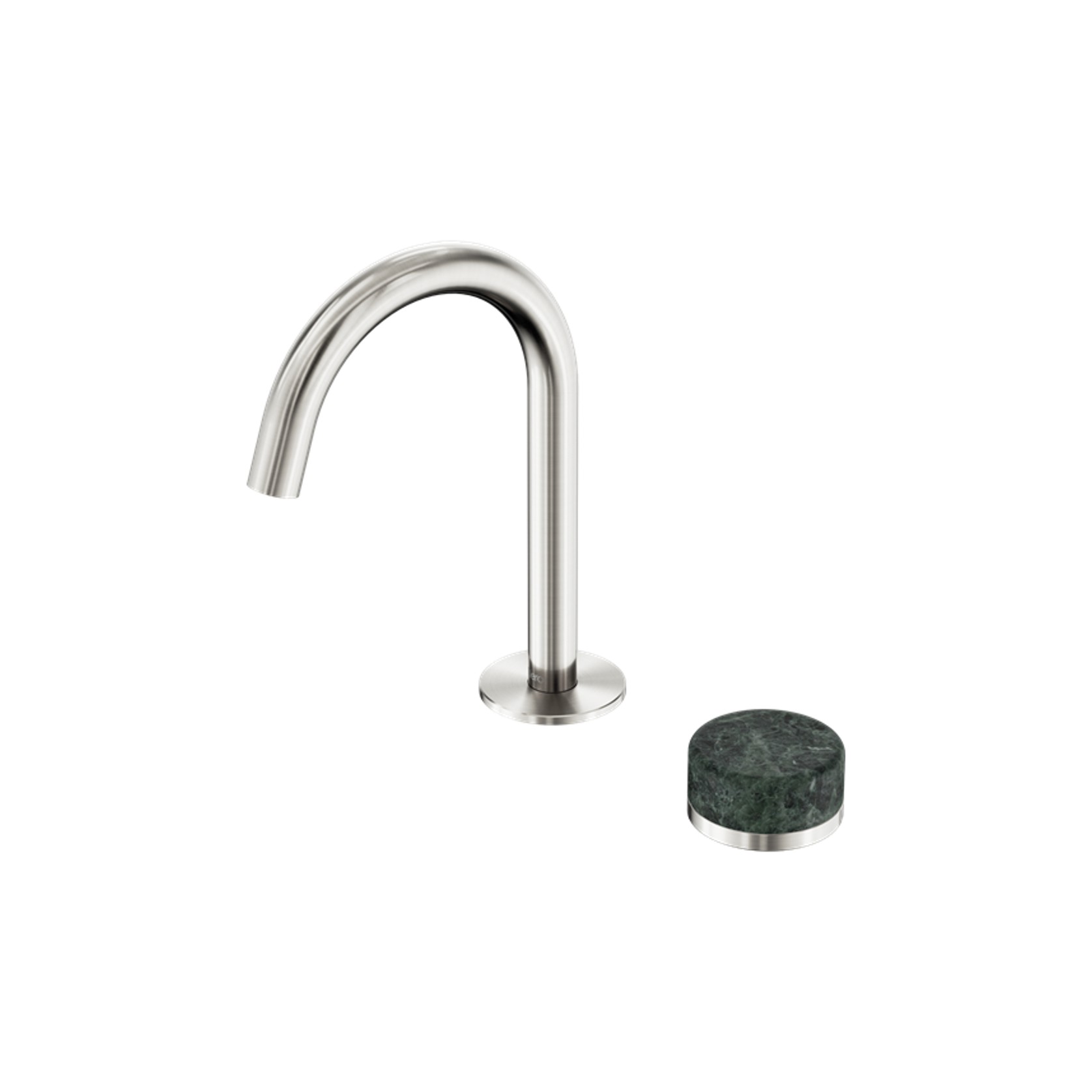 Serenity Basin Mixer Arc Spout Verde Alpi Handle Brushed Nickel gallery detail image
