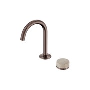 Serenity Basin Mixer Arc Spout Rome Travertine Handle Brushed Bronze gallery detail image