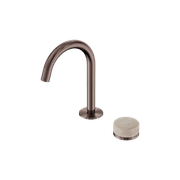 Serenity Basin Mixer Arc Spout Rome Travertine Handle Brushed Bronze gallery detail image