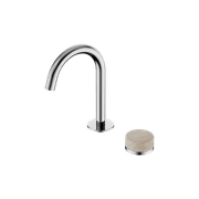 Serenity Basin Mixer Arc Spout Rome Travertine Handle Chrome gallery detail image