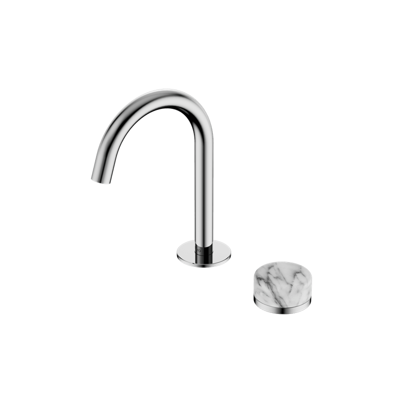 Serenity Basin Mixer Arc Spout Arabescato Corchia Handle Chrome gallery detail image
